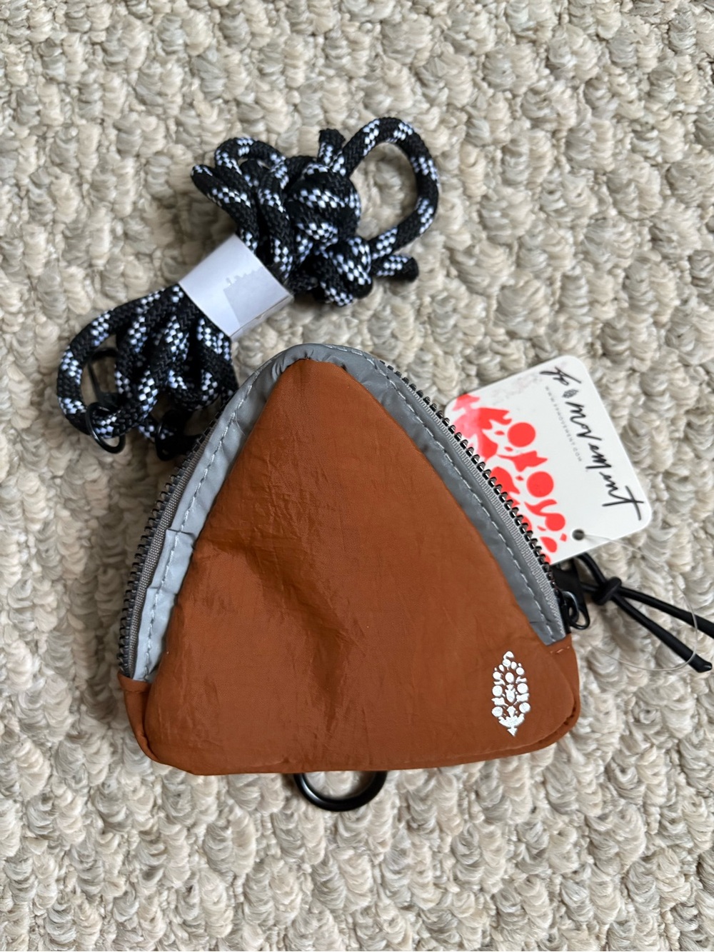 Free People FP Movement Altitude Mini Crossbody Pouch Bag BROWN NWT